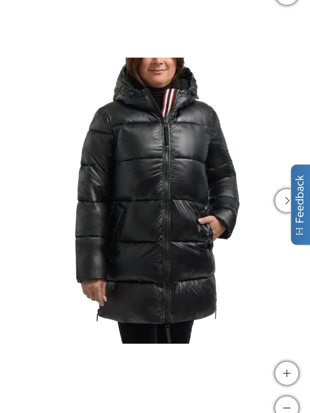 Hunter Black Quilted Hooded Puffer Coat
